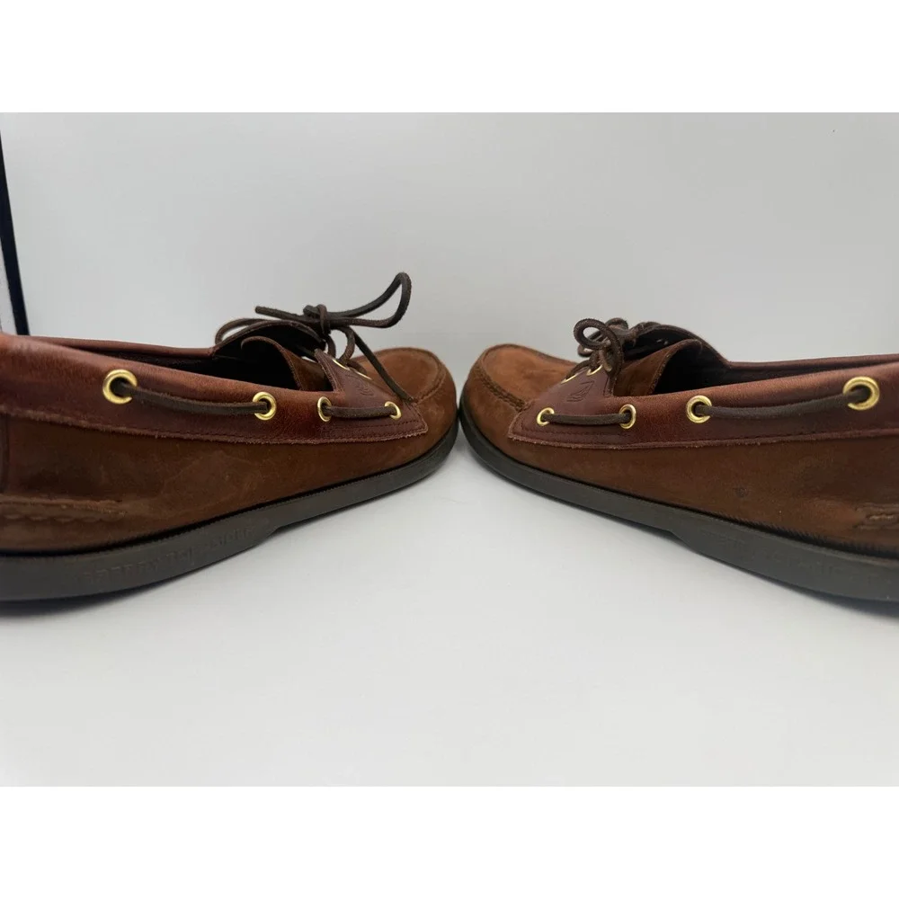 Sperry Top-Sider Mens Authentic Original Brown Leather Suede Boat Shoes 9.5M